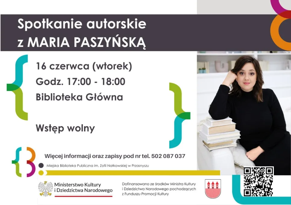 Spotkanie autorskie z Marią Paszyńską - zaproszenie