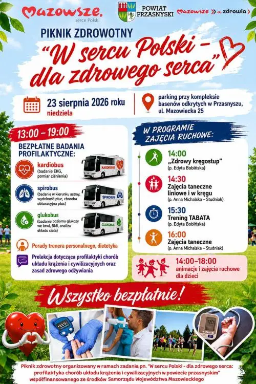 Piknik Zdrowotny „W sercu Polski – dla zdrowego serca” w Przasnyszu