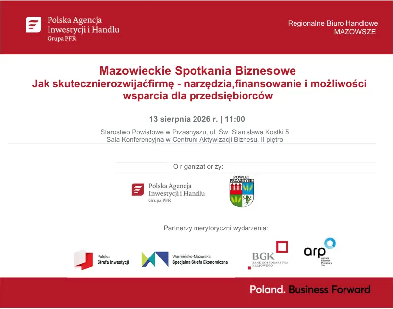 Mazowieckie Spotkania Biznesowe dla Przedsiębiorców z Powiatu Przasnyskiego