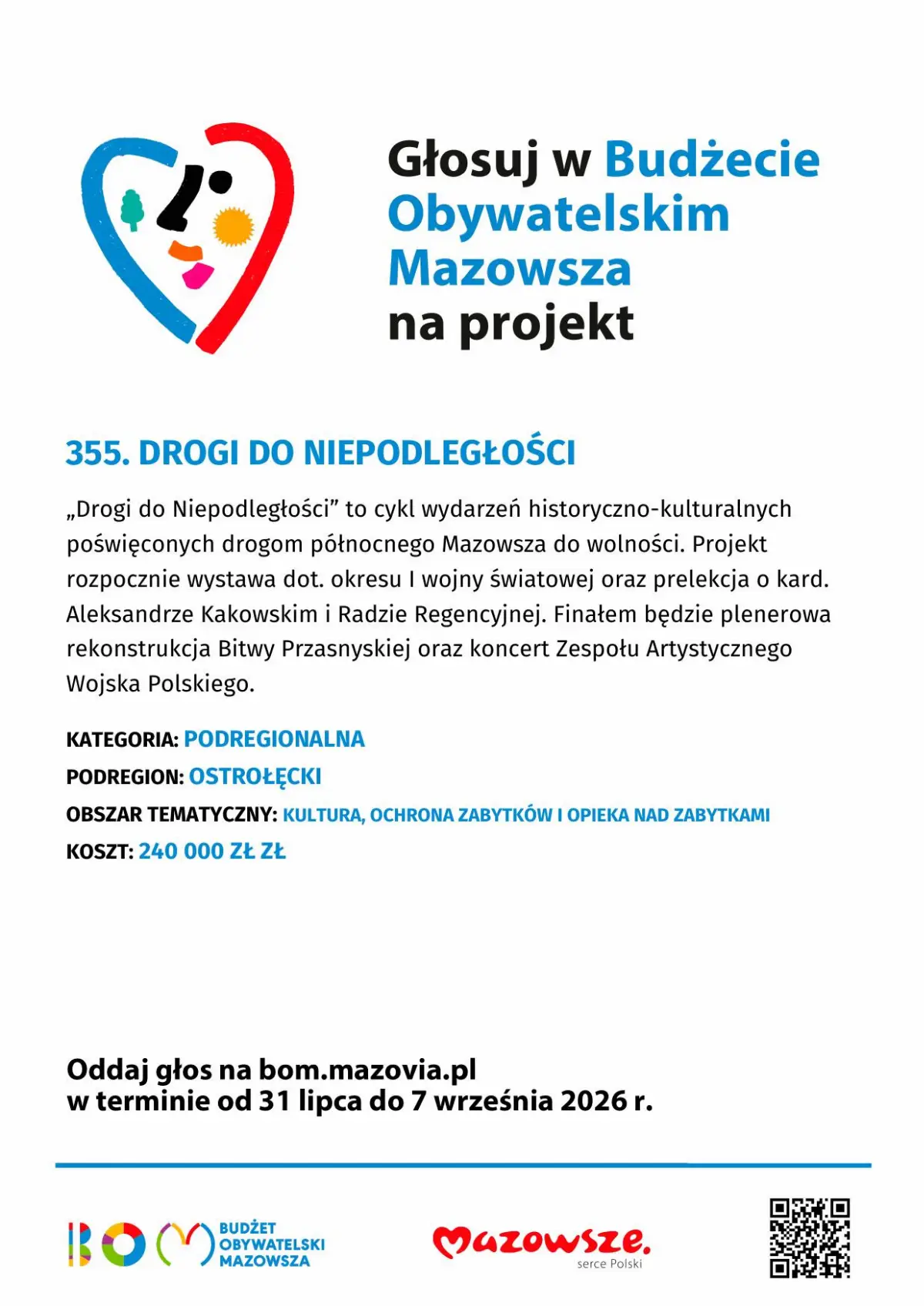 Projekt „Drogi do Niepodległości” zyska wsparcie mieszkańców Mazowsza