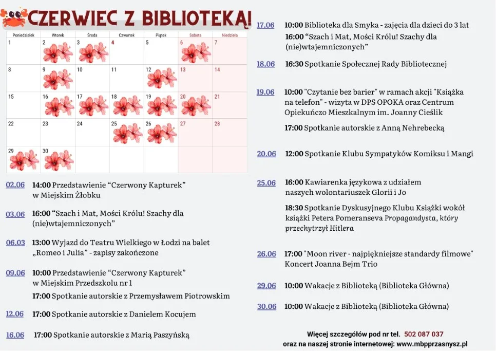 Kalendarz wydarzeń - czerwiec 2026